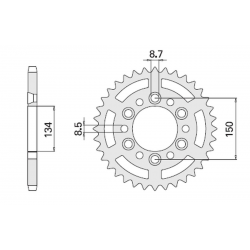 CHT ZĘBATKA TYLNA 489 47 (467-47) KAWASAKI KX/KXF `84-'20 (JTR460.47) (ŁAŃC. 520) (48947JT)